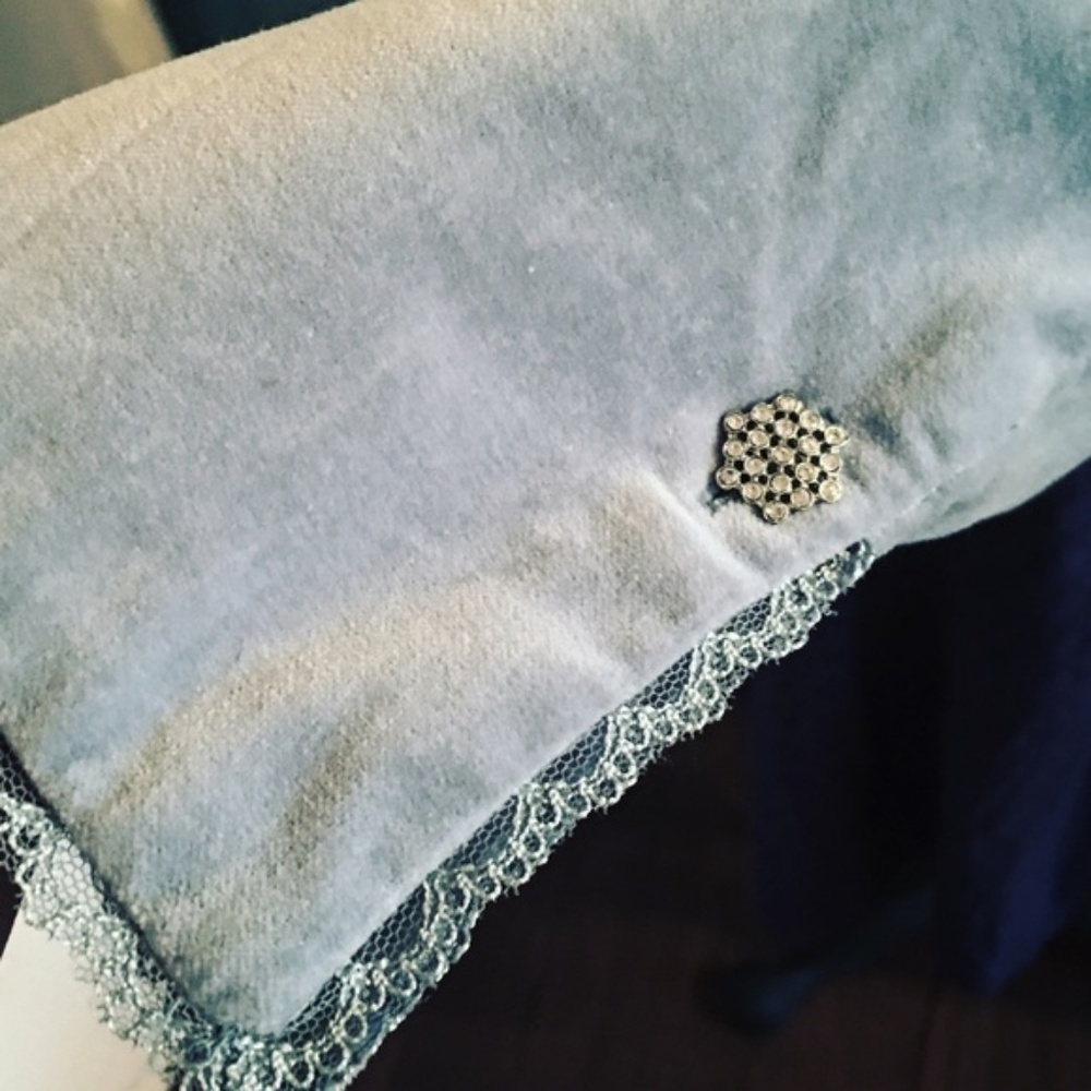 Tiffany Blue Velvet Blazer ladies Jacket - Picture 3 of 4